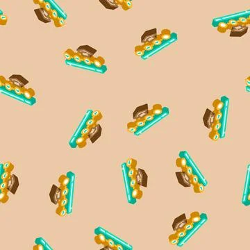 Course progress bar education platform isometric icon seamless pattern Stock Illustration