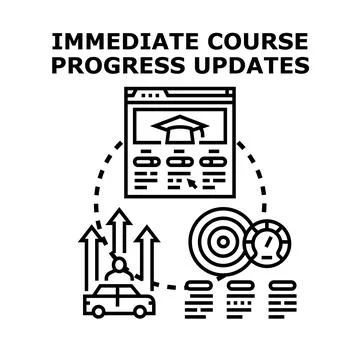 Course progress updates on education platform application Illustrazione stock