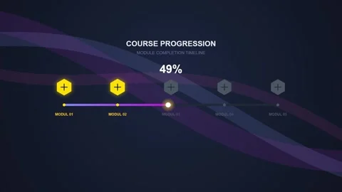 Course Progression UI: 0% Complete, Learning Path Visualized Stock Footage 348412704