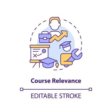 Course relevance concept icon Stock Illustration