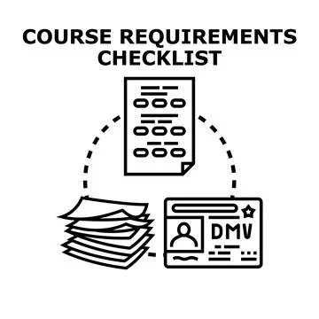 Course requirements checklist for educational process 스톡 일러스트
