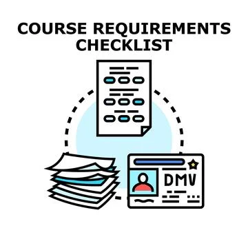 Course requirements checklist for educational process イラスト素材