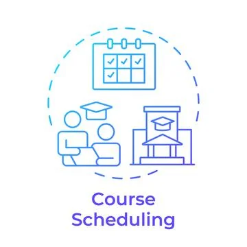 Course scheduling blue gradient concept icon Stock Illustration