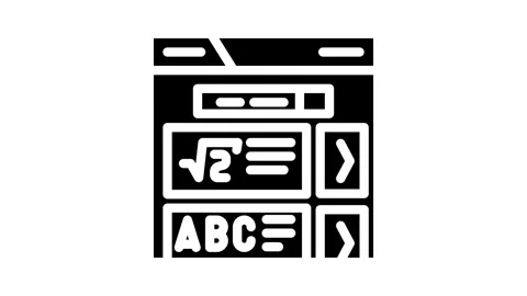 Course search bar education platform glyph icon animation Stock Footage 326731758