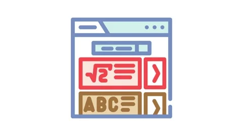 Course search bar education platform color icon animation Stock Footage 327257643