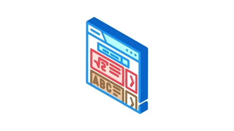 Course search bar education platform isometric icon animation Stock Footage 327277408