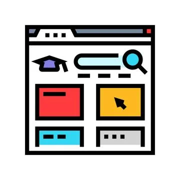 Course search bar education platform color icon vector illustration Stockillustratie