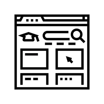 Course search bar education platform line icon vector illustration Stockillustratie