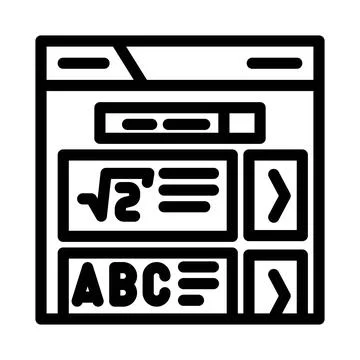 Course search bar education platform line icon vector illustration Stockillustratie