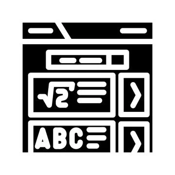 Course search bar education platform glyph icon vector illustration Stockillustratie