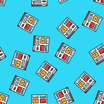 Course search bar education platform vector seamless pattern Stock Illustration