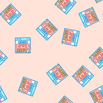 Course search bar education platform vector seamless pattern イラスト素材