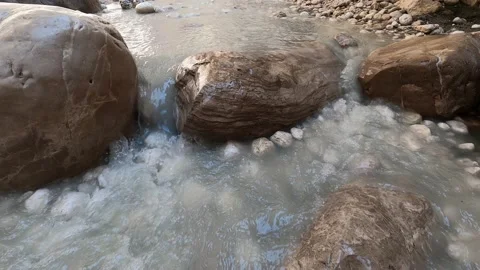 The course of a small mountain river Stock Footage 158664765