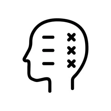 The course of thought icon vector. Isolated contour symbol illustration Stockillustratie