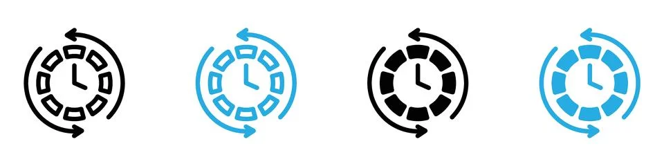 Course of time icon vector set collection for web Ilustración de archivo