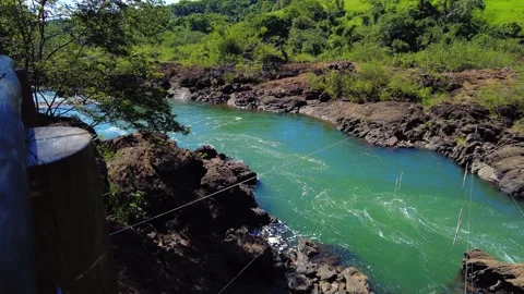Course on the turbulent rapids Stock Footage 331046876