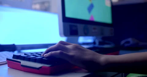 Of course way the hand used keyboard can vary depending user Stock Footage 246489968