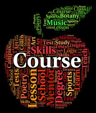 Course Word Represents Studying Educating And Learned Stock Illustration