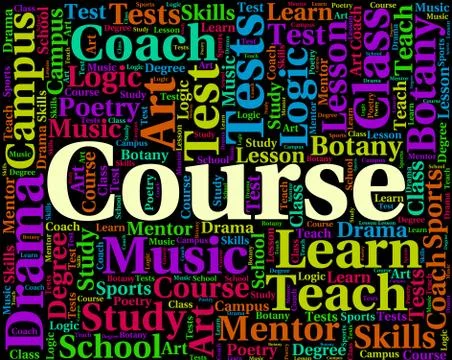 Course Word Shows Development University And Words Stock Illustration