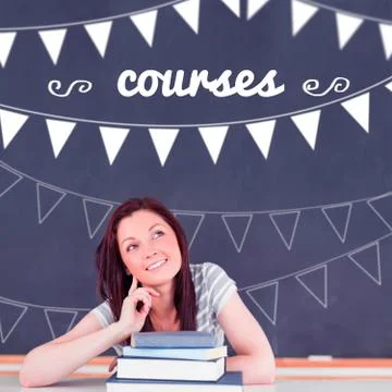 Courses against student thinking in classroom Stock Illustration