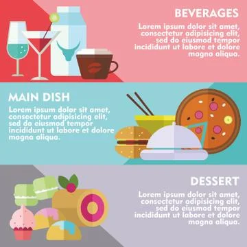 Courses and beverages Illustrazione stock