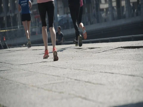 Courses des Ponts, Running competition in Geneva, slow motion. Stock Footage 74455874