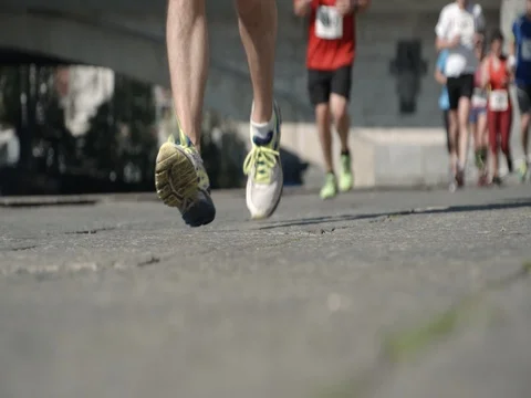 Courses des Ponts, Running competition in Geneva, slow motion. Vídeos de archivo 74458792