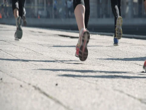 Courses des Ponts, Running competition in Geneva, slow motion. 库存影片 74462012