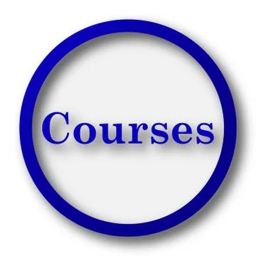 Courses icon. Blue internet button on white background.. Stock Illustration