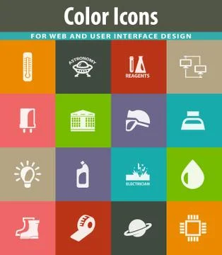Courses school icons set イラスト素材
