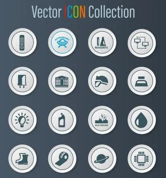 Courses school icons set 库存插图