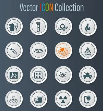Courses school icons set Stock Illustration