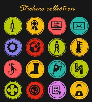 Courses school icons set Illustrazione stock