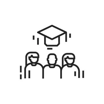 Courses training black line icon. Investing in yourself. People skill develop Illustrazione stock