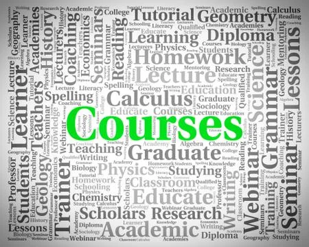 Courses Word Indicates Programme Words And Syllabus Stock Illustration