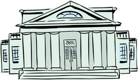 Court building with columns Ilustración de archivo