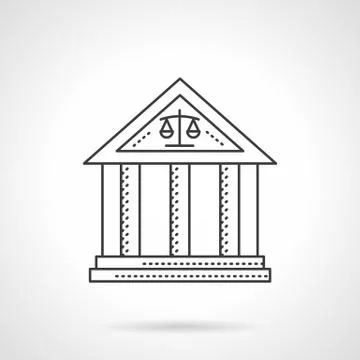 Court building flat line vector icon Ilustración de archivo