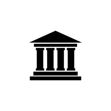 Court Building Flat Vector Icon Ilustración de archivo