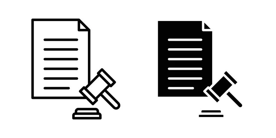 Court decision icon vector concepts, line and silhouette style Stockillustratie