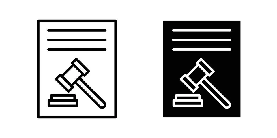 Court decision icon for web projects Stock Illustration