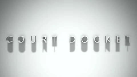 Court docket 3D title animation white text on a white background Video stock 299371403