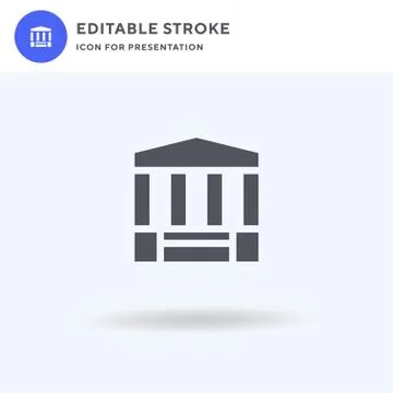 Court icon vector, filled flat sign, solid pictogram isolated on white, logo  Illustrazione stock