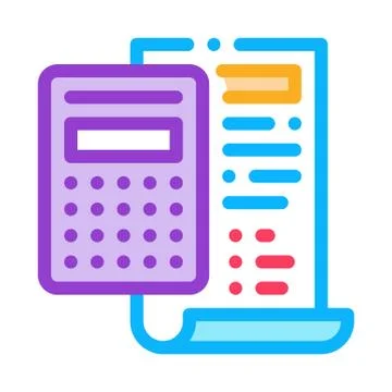 Court sentence cache calculation icon vector outline illustration Stock Illustration