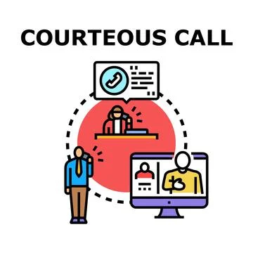 Courteous call communication service concept vector illustration Stock Illustration