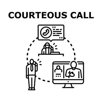 Courteous call communication service concept vector illustration Stock Illustration