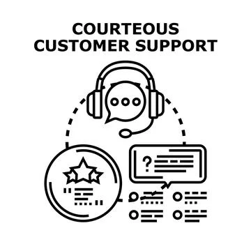 Courteous customer support and quality service concept Stock Illustration