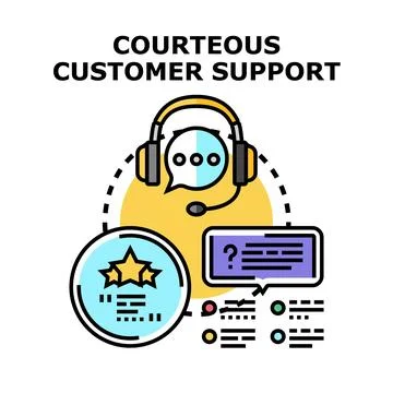 Courteous customer support and quality service concept Stock Illustration