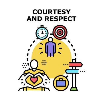 Courtesy and respect concept with ethical business values Stock Illustration