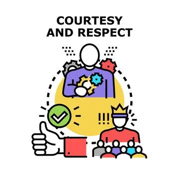 Courtesy and respect concept showing positive social interaction Stock Illustration