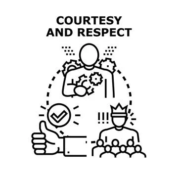 Courtesy and respect concept showing positive social interaction Stock Illustration